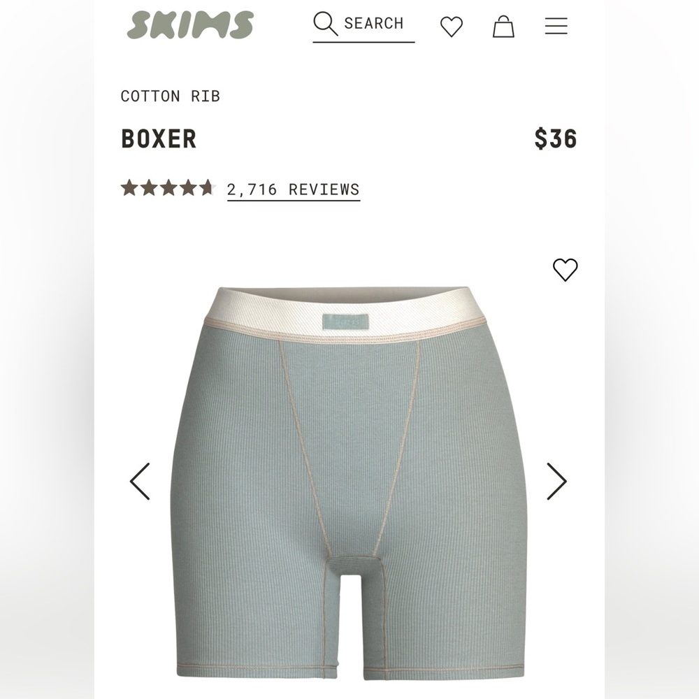 Skims Cotton Rib Boxer Mineral Green